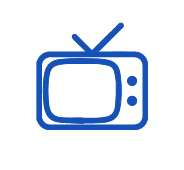 Acessibilidade na TV: ícone azul de uma TV